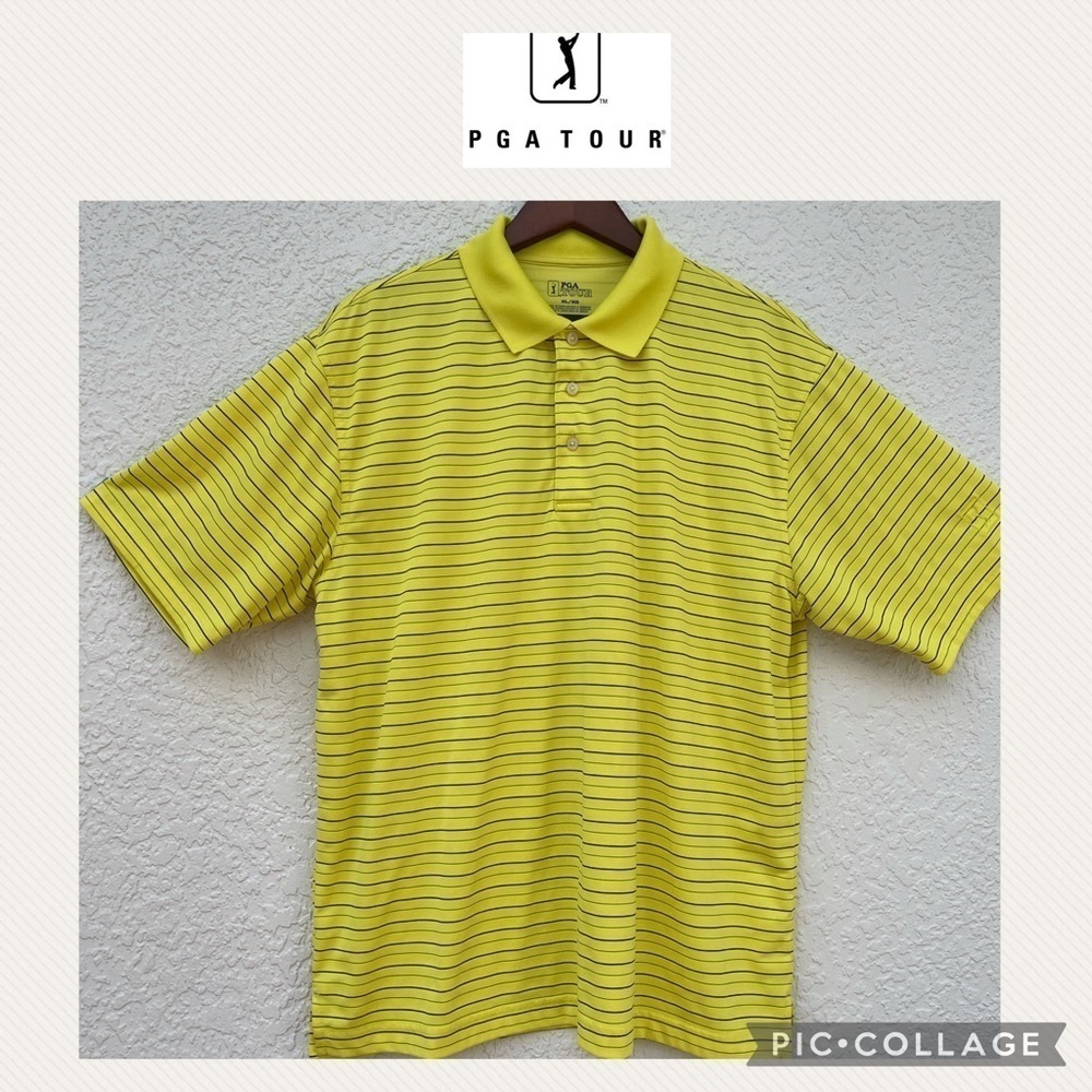 PGA Tour men yellow polo shirt